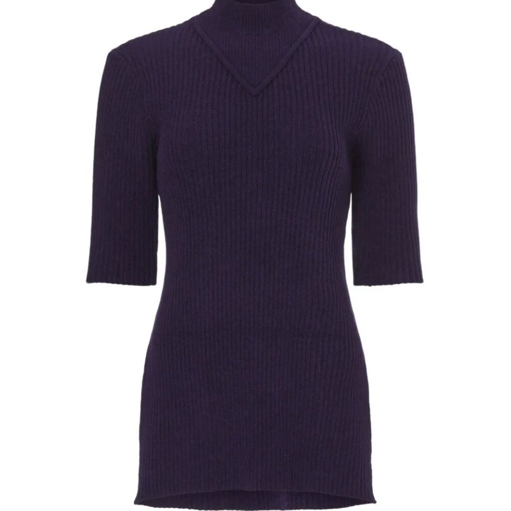 Marina Moscone Collective Purple High-Neck Sweater – Size M